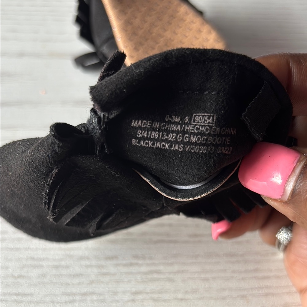 Black Suede Fringe Moccasins - Picture 5 of 5